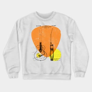 Vintage Retro Acoustic Guitar Design for musicians Crewneck Sweatshirt